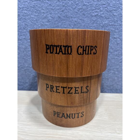 Vintage Rossini Mid Century Modern Set 3 Hand Made Wood Nesting Snack Bowls Teak - Picture 1 of 11